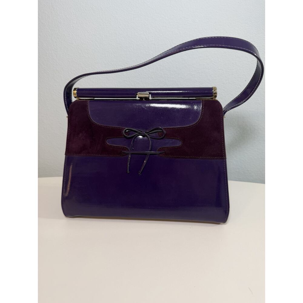 1950's Naturalizer handbag Purple Top Handle Bag Vtg Plum Classic Pocketbook
